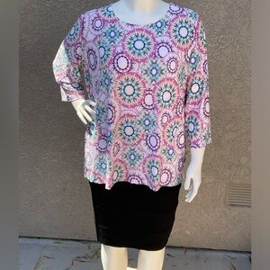 JM Collection 3/4 Sleeve Blouse sz 1X